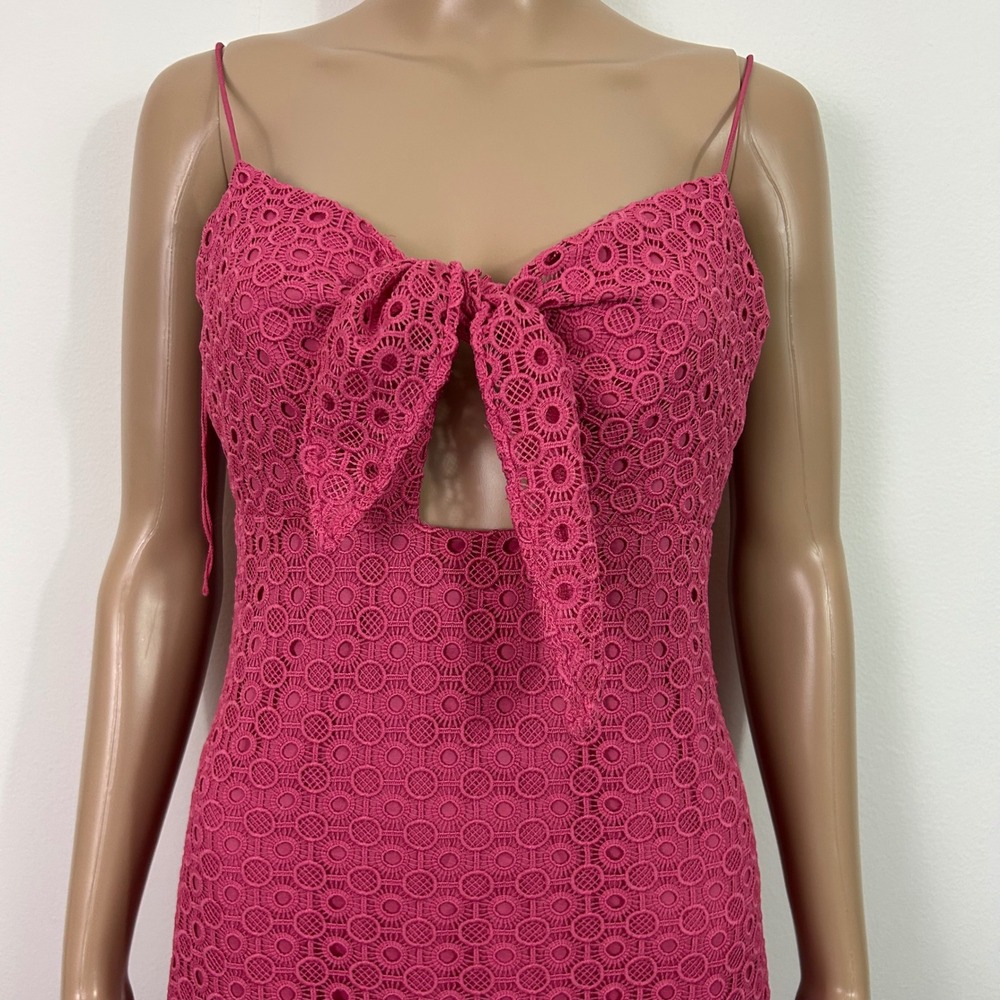 Aidan Mattox Dress Womens Size 4 Eyelet Maxi Sheath Pink - Picture 3 of 11